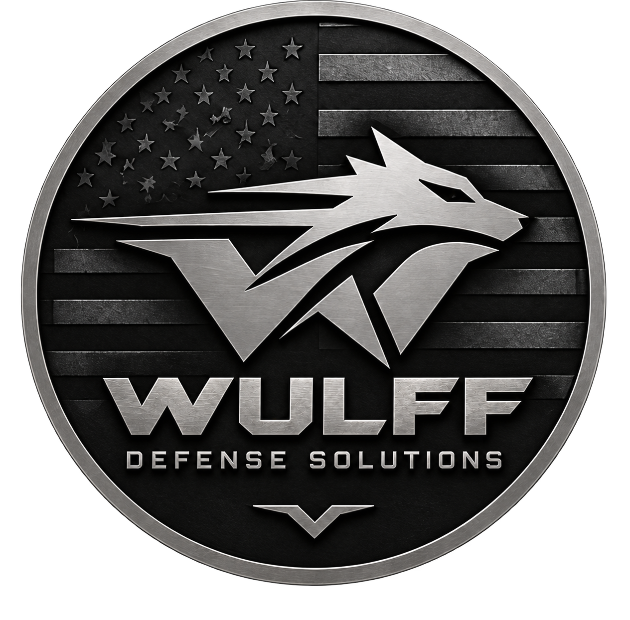 WULFF Defense Solutions metallic emblem